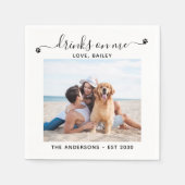 Foto Drinks auf meiner Hunde Bar Haustier Hochzeit Serviette (Vorderseite)