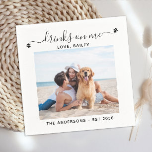 Foto Drinks auf meiner Hunde Bar Haustier Hochzeit Serviette
