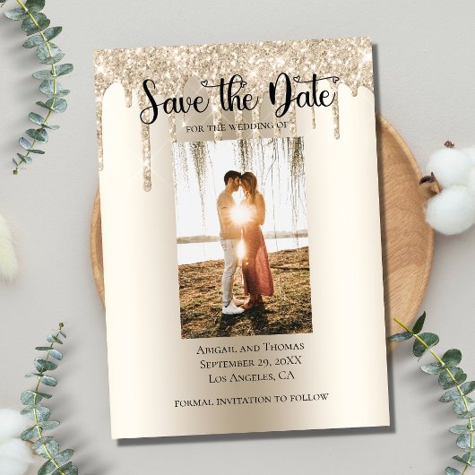 Foto Driving Glitzer Moderne Verlobung Save The Date