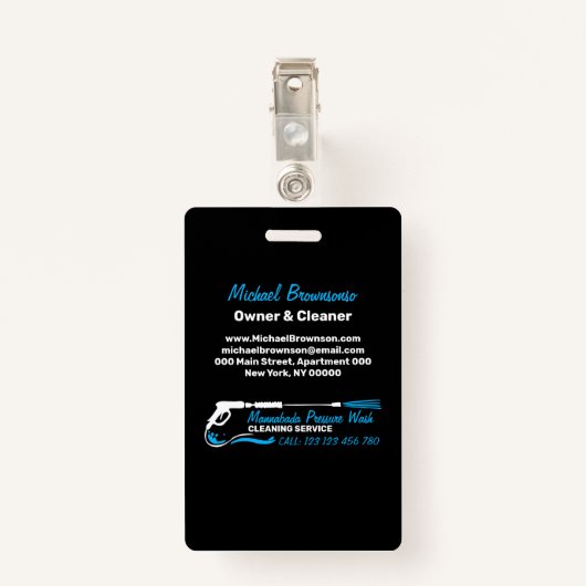 Foto Druck Waschen Power Schwarze Super Reinigung Ausweis (Rückseite mit Klammer)