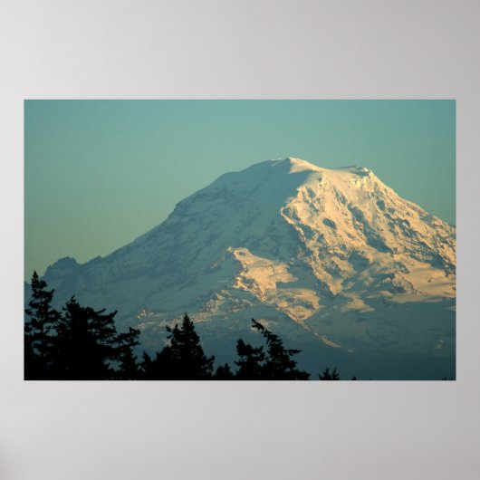 Foto drucken: Winter Berg Rainier Poster (Vorne)