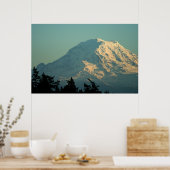 Foto drucken: Winter Berg Rainier Poster (Küche)