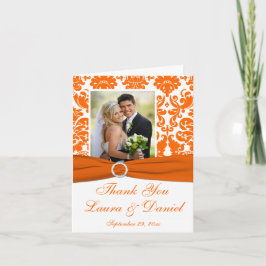 FOTO "DRUCKTE RIBBON Orange Damask" (RIBBON Orange Dankeskarte