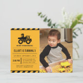 Foto Dump Truck Geburtstagsparty Einladungen (Stehend Vorderseite)