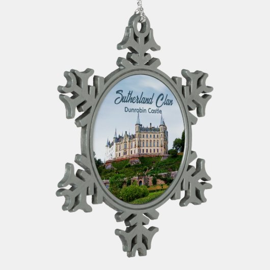 Foto: Dunrobin Castle (Schottisches Sutherland-Cla Schneeflocken Zinn-Ornament (Links)