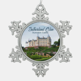 Foto: Dunrobin Castle (Schottisches Sutherland-Cla Schneeflocken Zinn-Ornament