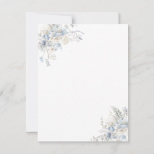 Foto Dusty Blue Floral Wedding Save the Date (Rückseite)