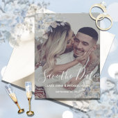 Foto Dusty Blue Floral Wedding Save the Date