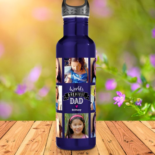 Foto DYI Collage World Bester Vater Cool Modern Edelstahlflasche