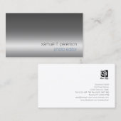 Foto Editor Bold Chrome Texture Business Card Visitenkarte (Vorne/Hinten)