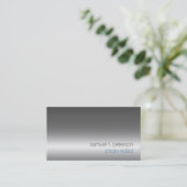 Foto Editor Bold Chrome Texture Business Card Visitenkarte (Stehend Vorderseite)