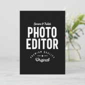 Foto Editor Job Title-Geschenk Einladung (Stehend Vorderseite)