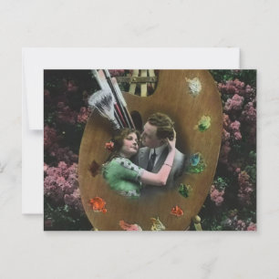 Foto EDWARDIANISCHE LIEBENDE AUF DER PALETTE EINES Postkarte