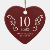 Foto Ehepaar Jahr Personalisiert Keramik Ornament (Vorne)