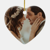 Foto Ehepaar Jahr Personalisiert Keramik Ornament (Hinten)