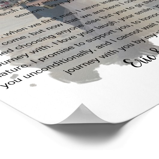 Foto-Eheversprechen verblasste Wirkung Poster (Ecke)