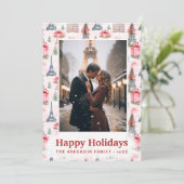 Foto Eiffel Tower Chic Paris Pink Weihnachten (Stehend Vorderseite)