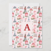 Foto Eiffel Tower Chic Paris Pink Weihnachten (Rückseite)