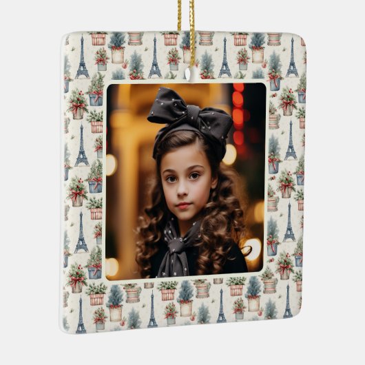 Foto Eiffel Tower Topiaries Paris Weihnachten Keramikornament (Rechts)