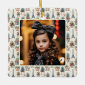 Foto Eiffel Tower Topiaries Paris Weihnachten Keramikornament (Vorderseite)