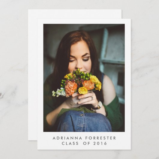 Foto einer einfachen Graduierungspartei Einladung (Vorne/Hinten)