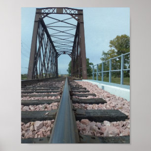 Foto einer Eisenbahn-Fachwerkbrücke Poster