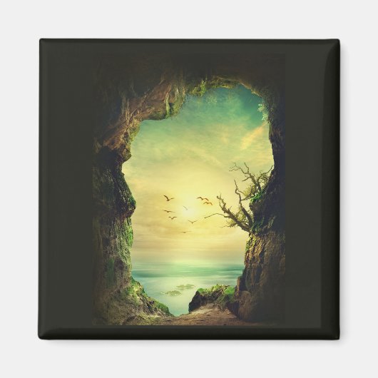 Foto einer Höhle mit Blick auf das tropische Meer Magnet (Vorne)