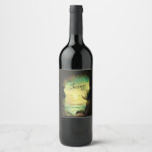 Foto einer Höhle mit Blick auf das tropische Meer Weinetikett (Vorderseite)