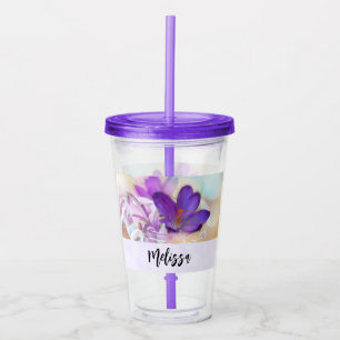 Foto einer hübschen violetten Frühlings-Krokus Acryltrinkbecher
