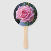 Foto einer rosa Rose auf einer Hand gehalten Fan Fächer (Vorderseite)