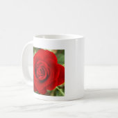 Foto einer rote Rose Kaffeetasse (Vorderseite Links)
