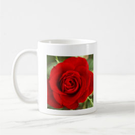 Foto einer rote Rose Kaffeetasse
