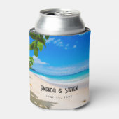 Foto einer schönen Sonnenstrandhochzeit Dosenkühler (Kanne Vorderseite)