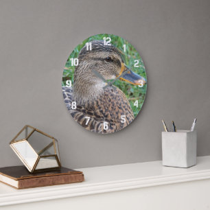 Foto einer Stockente-Henne Große Wanduhr