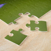Foto einer wunderschönen lila Blume mit Honigbiene Puzzle (Seite)