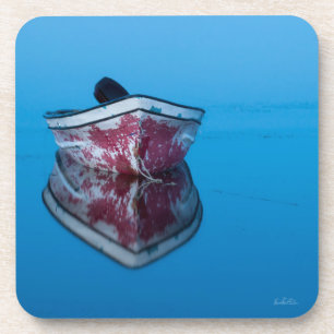 Foto eines Bootes auf dem Wasser Untersetzer