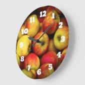 Foto eines Buschels aus Gelb- und Rotäpfeln Große Wanduhr (Winkel)