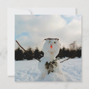 Foto eines echten Schneemanns  Karte