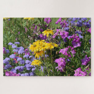 Foto eines Haufen wunderschöner farbiger Blume Puzzle