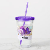 Foto eines Hübschen Lila Frühlingskrokus Acryltrinkbecher (Rückseite)