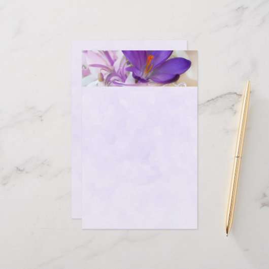 Foto eines Hübschen Lila Frühlingskrokus Briefpapier (Vorderseite/Rückseite Beispiel)