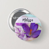 Foto eines Hübschen Lila Frühlingskrokus Button (Vorne & Hinten)