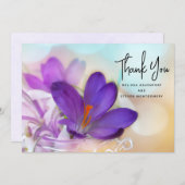 Foto eines Hübschen Lila Frühlingskrokus Dankeskarte (Vorne/Hinten)