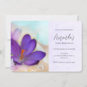 Foto eines Hübschen Lila Frühlingskrokus Geburtsta Einladung (Vorderseite)