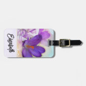 Foto eines Hübschen Lila Frühlingskrokus Gepäckanhänger (Vorderseite horizontal)