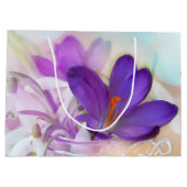 Foto eines Hübschen Lila Frühlingskrokus Große Geschenktüte (Rückseite)