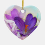 Foto eines Hübschen Lila Frühlingskrokus Keramik Ornament (Vorne)