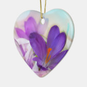 Foto eines Hübschen Lila Frühlingskrokus Keramik Ornament (Links)