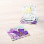 Foto eines Hübschen Lila Frühlingskrokus Rechteckiger Pappuntersetzer (Vor Ort)