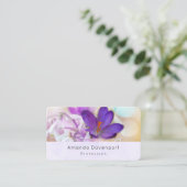 Foto eines Hübschen Lila Frühlingskrokus Visitenkarte (Stehend Vorderseite)
